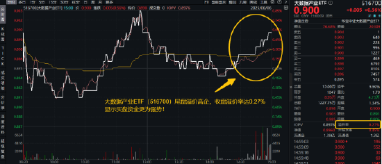 猛踩油门！资金加足马力？信创ETF基金（562030）成交额再超2亿元！大数据产业ETF（516700）尾盘溢价高企